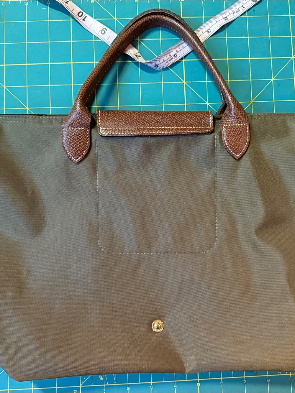 Women’s special edition cçvibysybOlive Green Tote Bag with Brown Leather Handles